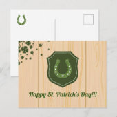 Carte Postale Chaussure pour chevaux de la Saint Patrick (Devant / Derrière)