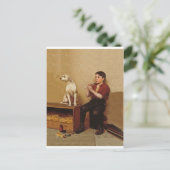 Carte Postale Chaussure Shine Boy avec Flûte et Chien 1907 (Debout devant)