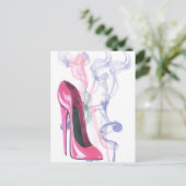 Carte Postale Chaussure Stiletto Rose (Debout devant)