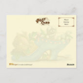 Carte Postale Chaussure victorienne avec chiot et Rose (Dos)