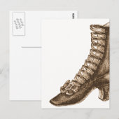 Carte Postale Chaussure victorienne haute hachée (Devant / Derrière)