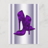 Carte Postale Chaussures à talon élevé violet (Devant)