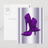 Carte Postale Chaussures à talons hauts violettes (Devant / Derrière)