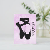 Carte Postale Chaussures de Ballet Noir En Pointe (Debout devant)