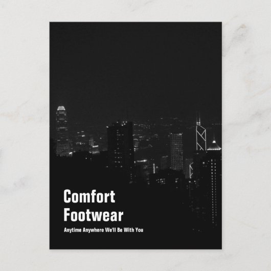 Carte Postale Chaussures de confort en vue de nuit à Hong Kong (Devant)