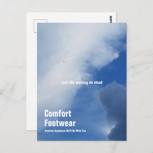 Carte Postale Chaussures de confort sur nuage (Devant / Derrière)