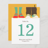 Carte Postale Chaussures de fille et baskets illustrées Mariage  (Devant / Derrière)