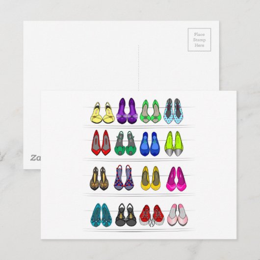 Carte Postale chaussures de mode (Devant / Derrière)