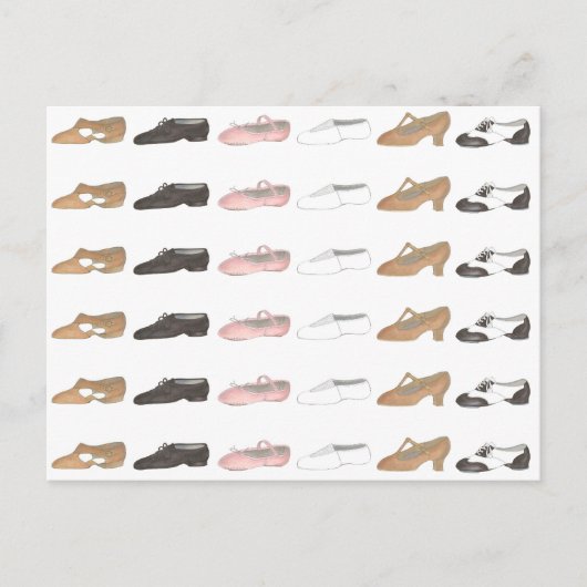 Carte Postale Chaussures de studio de danse Ballet Tap Jazz Acro (Devant)