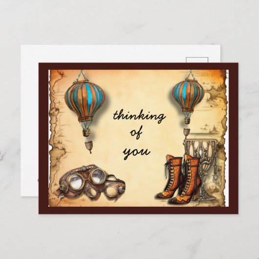 Carte Postale Chaussures de style Steampunk, Lunettes Ballons à  (Devant / Derrière)