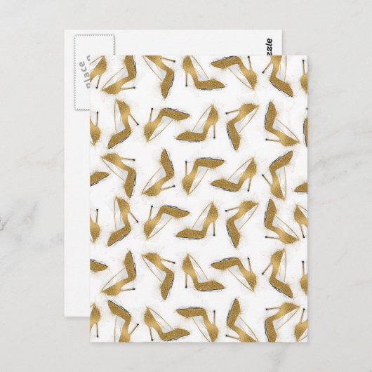 Carte Postale Chaussures haute talon cool à parties scintillant  (Devant / Derrière)