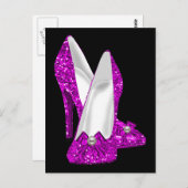Carte Postale Chaussures haute talon Stileto Parties scintillant (Devant / Derrière)