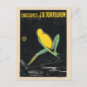 Carte Postale Chaussures J.B. Poster vintage Torrilhon 1920