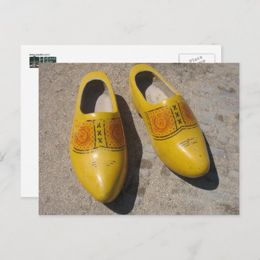 Carte Postale Chaussures néerlandaises en bois en Hollande Clogs (Devant / Derrière)