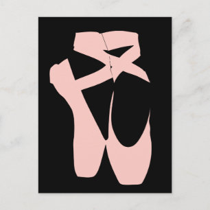 Carte Postale Chaussures pointes de ballon rose