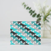 Carte Postale Chaussures Turquoise-n-noir haut (Debout devant)