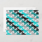 Carte Postale Chaussures Turquoise-n-noir haut (Devant / Derrière)