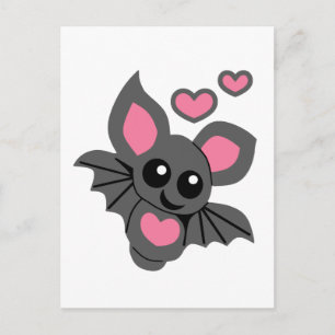 Carte Postale Chauve-souris bébé rose