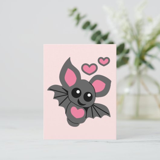 Carte Postale Chauve-souris bébé rose (Debout devant)