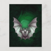 Carte Postale Chauve-souris blanche sinistre grotte verte lumine (Devant)