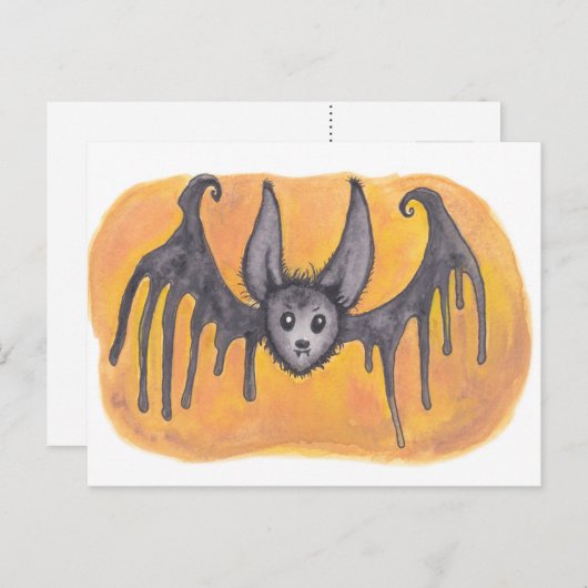 Carte postale Chauve-souris dégoulinante (Devant / Derrière)