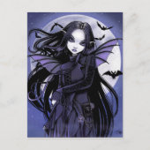 Carte Postale Chauve-souris gothique Vampire Pleine lune Fée vio (Devant)