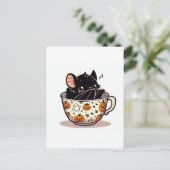 Carte Postale Chauve-souris mignonne dans une tasse à thé d'Hall (Debout devant)