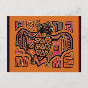 Carte Postale Chauve-souris Mola Indienne Kuna
