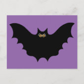 Carte Postale Chauve-souris noire d'Halloween (Devant)