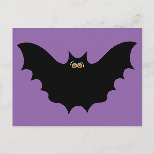 Carte Postale Chauve-souris noire d'Halloween (Devant)