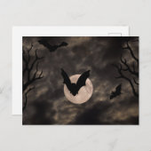 Carte Postale Chauves-souris Nuit Effrayante Halloween (Devant / Derrière)