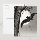 Carte Postale Chauves-souris sous la Pleine lune Peinture d'Ohar (Devant / Derrière)