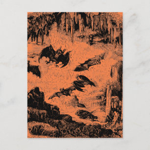 Carte Postale Chauves-souris vintages dans la grotte des années