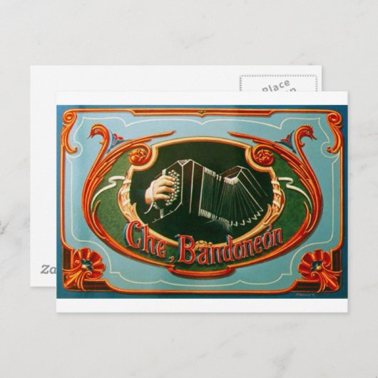 Carte Postale Che, bandonéon (Devant / Derrière)