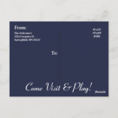 Carte Postale "Check Meowt" Nouveau Chat Faire-part bleu (Dos)