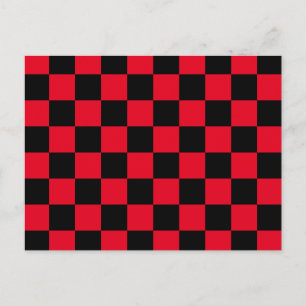 Carte Postale Checkerboard pattern black red
