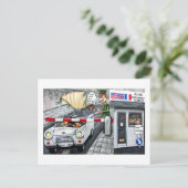 Carte Postale Checkpoint Charlie, Berlin, Dessin (Debout devant)
