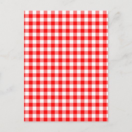 Carte Postale Checks Red and White Gingham (Devant)