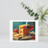 Carte Postale Cheese, Wine and Grapes, (Debout devant)