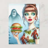Carte Postale Cheeseburger en Forêt avec Sasquatch (Devant)