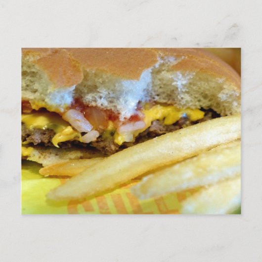 Carte Postale Cheeseburger et Fries (Devant)