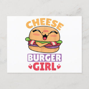 Carte Postale Cheeseburger Girl, Hamburger Women et Cheeseburge