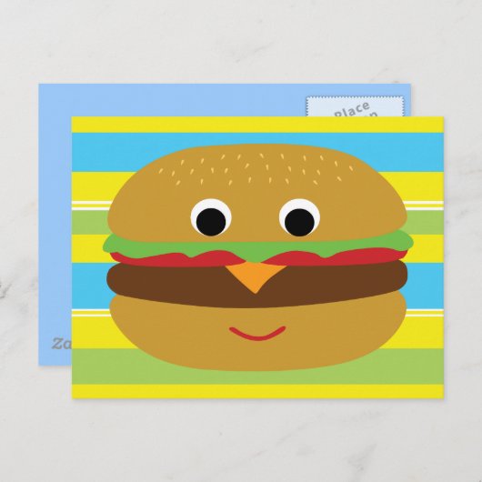 Carte Postale Cheeseburger rétro (Devant / Derrière)