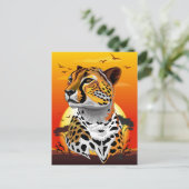 Carte Postale Cheetah African Feline Wild Animal (Debout devant)