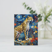 Carte Postale Cheetah aux fleurs (Debout devant)