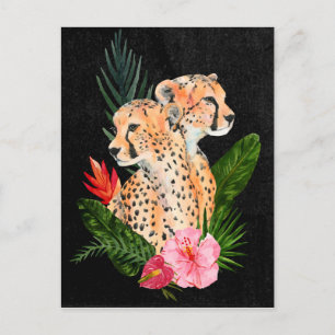 Carte Postale Cheetah Bouquet