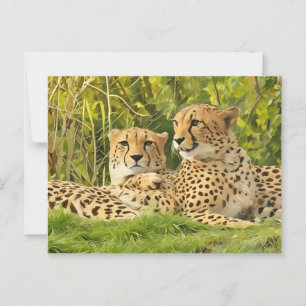 Carte Postale Cheetah Companions - Repos dans la nature