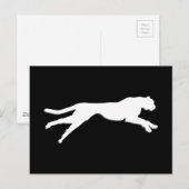 Carte Postale Cheetah d'art graphique blanc (Devant / Derrière)