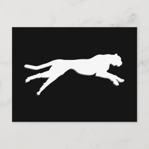 Carte Postale Cheetah d'art graphique blanc