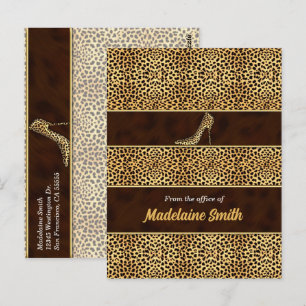 Carte Postale Cheetah féminine et classe Imprimer et Stiletto